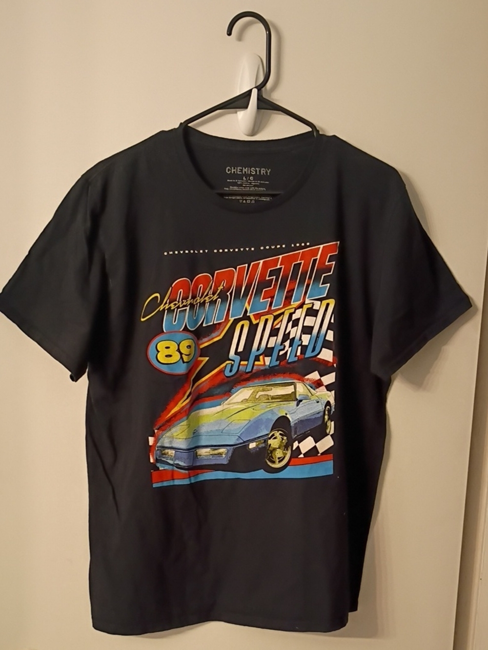 Chemistry Black Short-Sleeve 1989 Corvette Speed Graphic Tee w/Multi-Color Print